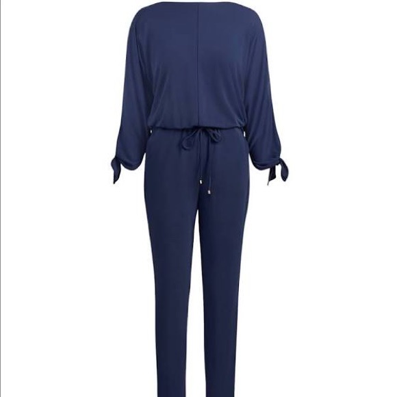 Ralph Lauren Navy 3/4 Sleeve Jumpsuit - Picture 4 of 6